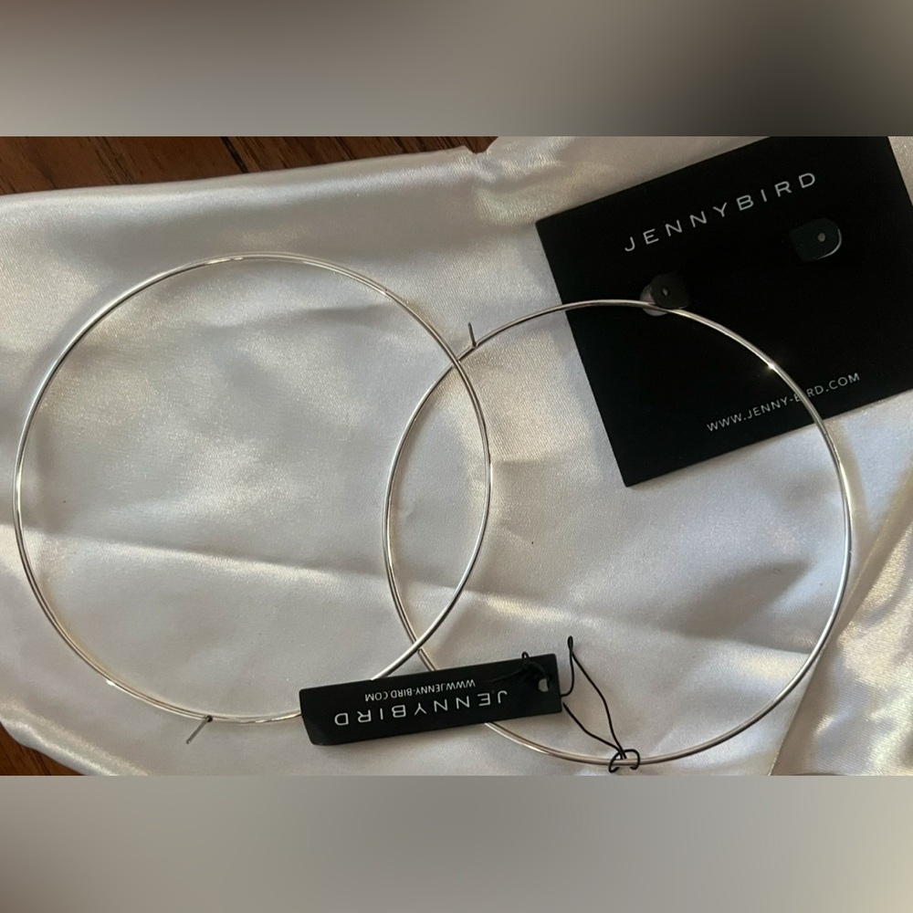 Jenny Bird Silver Oversized Thin Hoop Earrings
